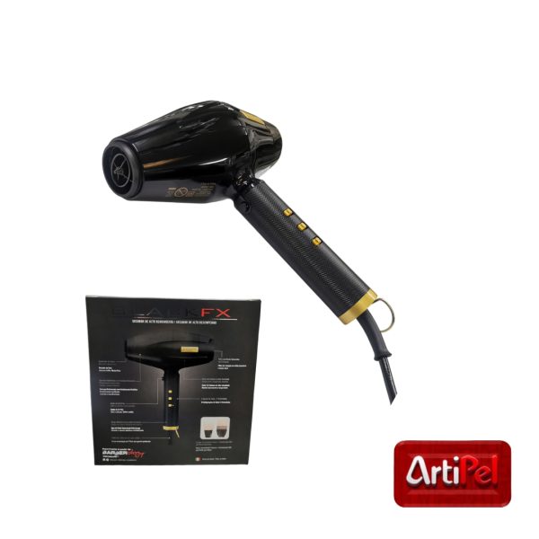 Descubre el Secador Babyliss BlackFX con motor AC italiano, generador de iones y diseño ergonómico. Máximo brillo, menos frizz y resultados de salón en casa