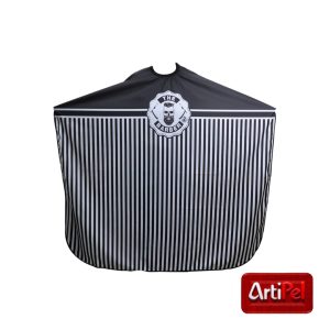Capa de Corte Beetle Rayas Blanco y Negro para Barbería