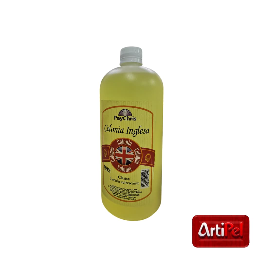 Colonia Inglesa Paychris de 1 litro, loción refrescante clásica para después del afeitado.
