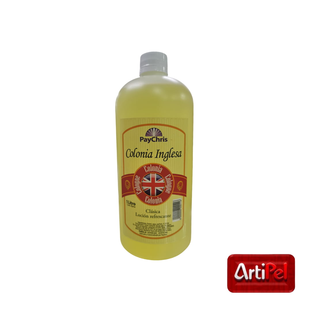 Colonia Inglesa Paychris de 1 litro, loción refrescante clásica para después del afeitado.