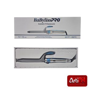 Ondulador BabylissPRO Nano Titanium 19 mm profesional para rizos definidos.