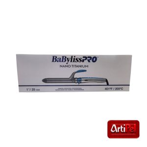 Ondulador BabylissPRO Nano Titanium 25 mm profesional para rizos definidos.