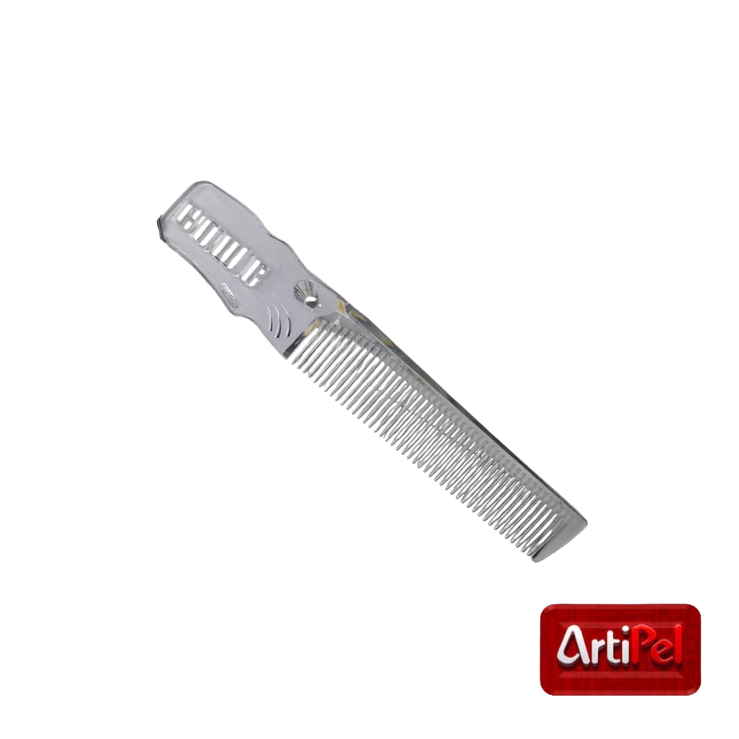 Peineta Barbería DK-520 transparente de plástico resistente, ideal para cortes de cabello y barbería profesional.