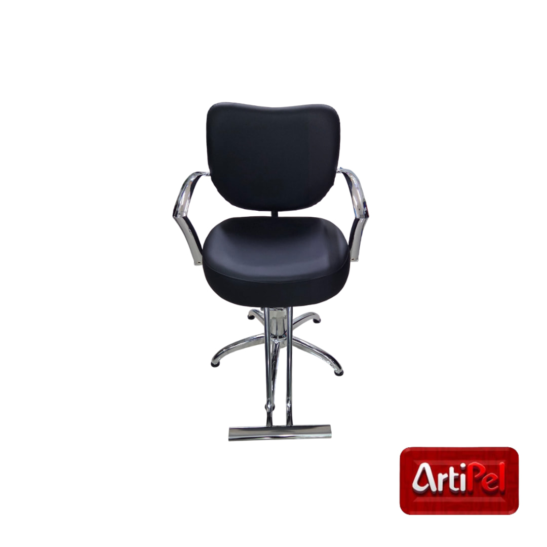 Sillón barbería con brazos cromados resistentes